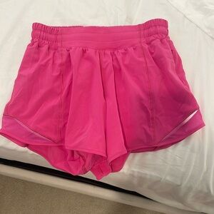 Sonic pink lululemon hotty hot shorts